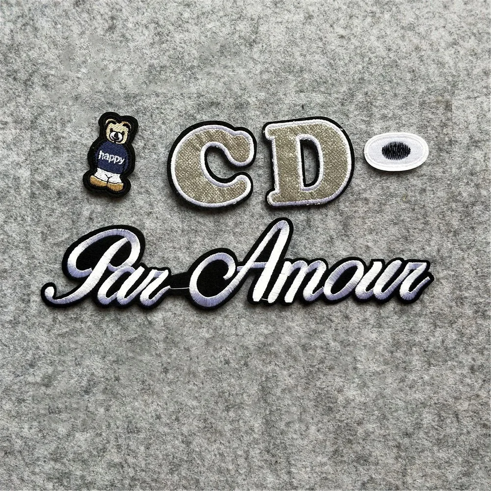 

Cartoon bear Hot melt adhesive iron Patches Cute Letter Embroidered Applique Stickers Jacket Hat Badges DIY Clothing Supplies