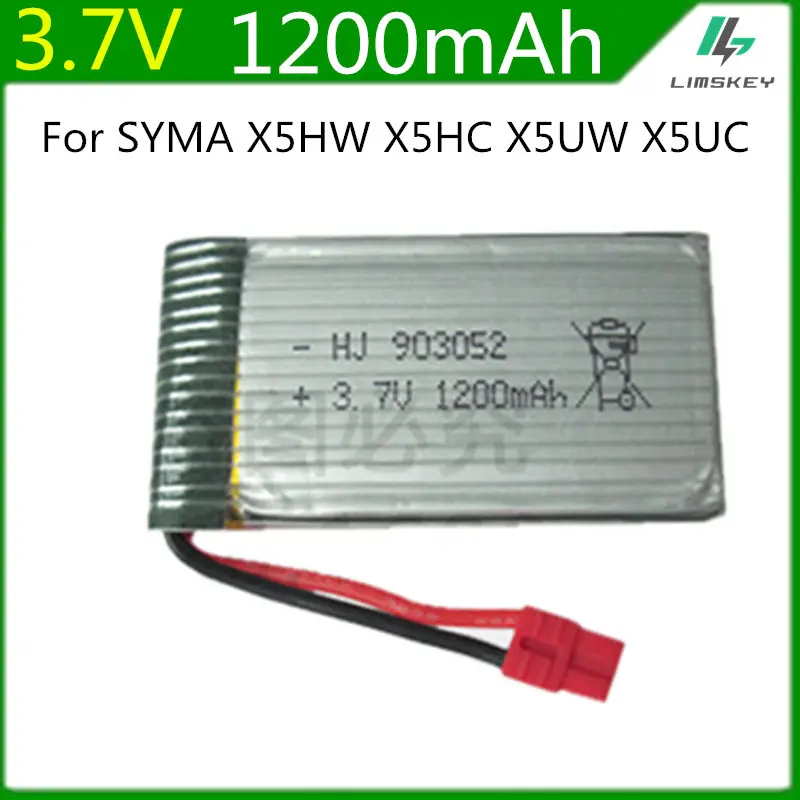 3,7 V 1200mah Lipo батарея для Syma X5HC X5HW RC Квадрокоптер запасные части 3,7 V 1200mAh батарея RC камера Дрон аксессуары