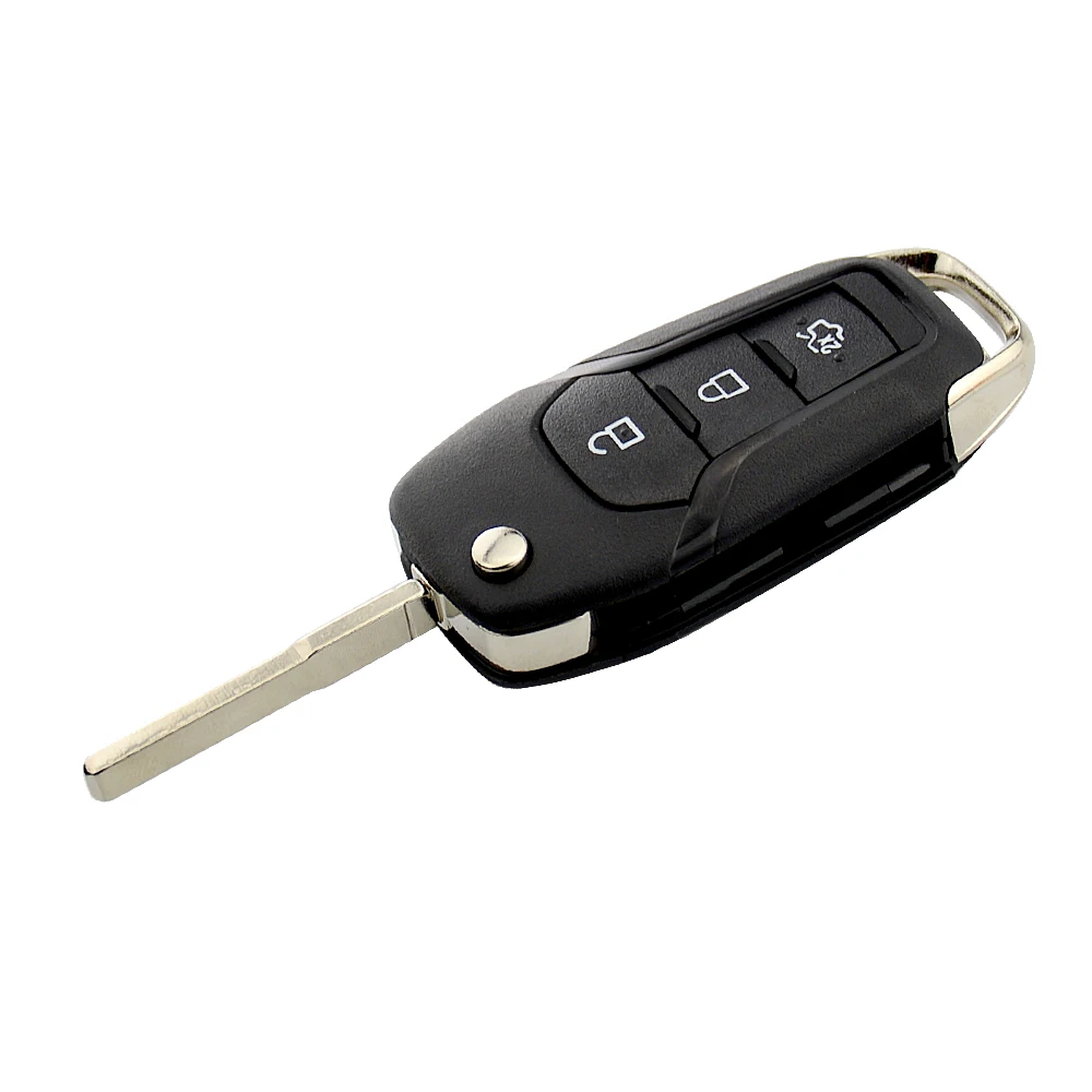 OkeyTech 2/3/4 кнопки Флип Складной Корпус для автомобильного ключа чехол для Ford Focus Fusion Mk2 Mk7 Ranger Explorer Uncut Пустой HU101 лезвие - Цвет: 3 button