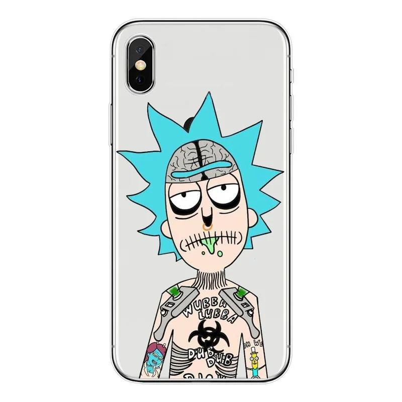 Забавный чехол для телефона Rick and Morty iphone XS MAX XR 8 8Plus 7 7Plus 6 6S 6Plus 5s SE мягкие
