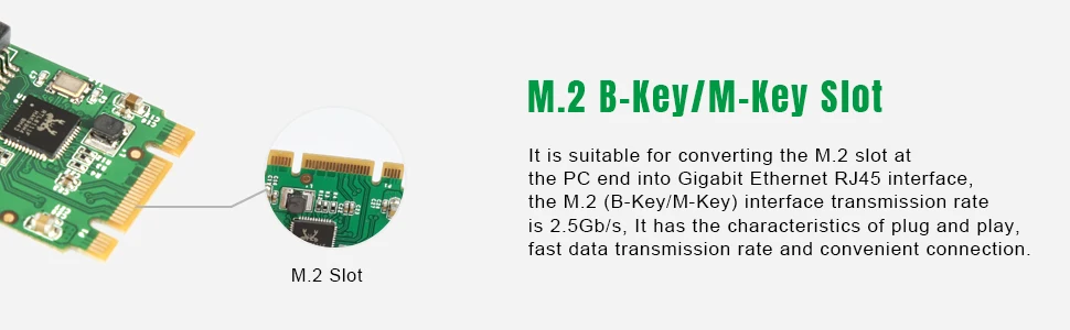 IOCREST M.2 B-Key и M-Key на 1 порт 10/100/1000 Мбит/с gigabit ethernet Сетевая карта