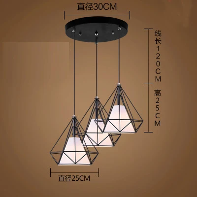 Современный подвесной светильник в клетку, железный минималистичный ретро скандинавский Лофт пирамида, подвесной светильник, металлическая Подвесная лампа E27 для помещений ZDD0004 - Цвет корпуса: M