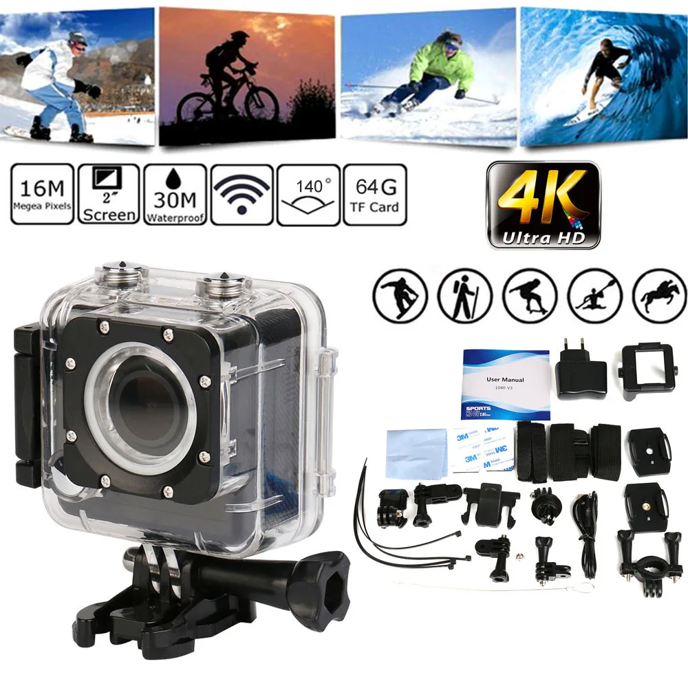 

Ultra HD Go ro 4K Wifi 16MP 1080P Waterproof Sports Action Cam Camera DV DVR Camcorder camara deportiva aksiyon kamera XinSiLu
