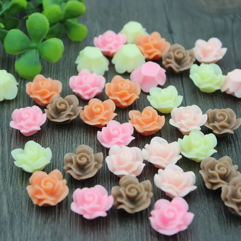 

Set of 100pcs Resin Rose Matte Pastel peony Flower Cameo Flatback Cabochons for DIY Jewelry Decor 19mm Coffee,ivory,pink
