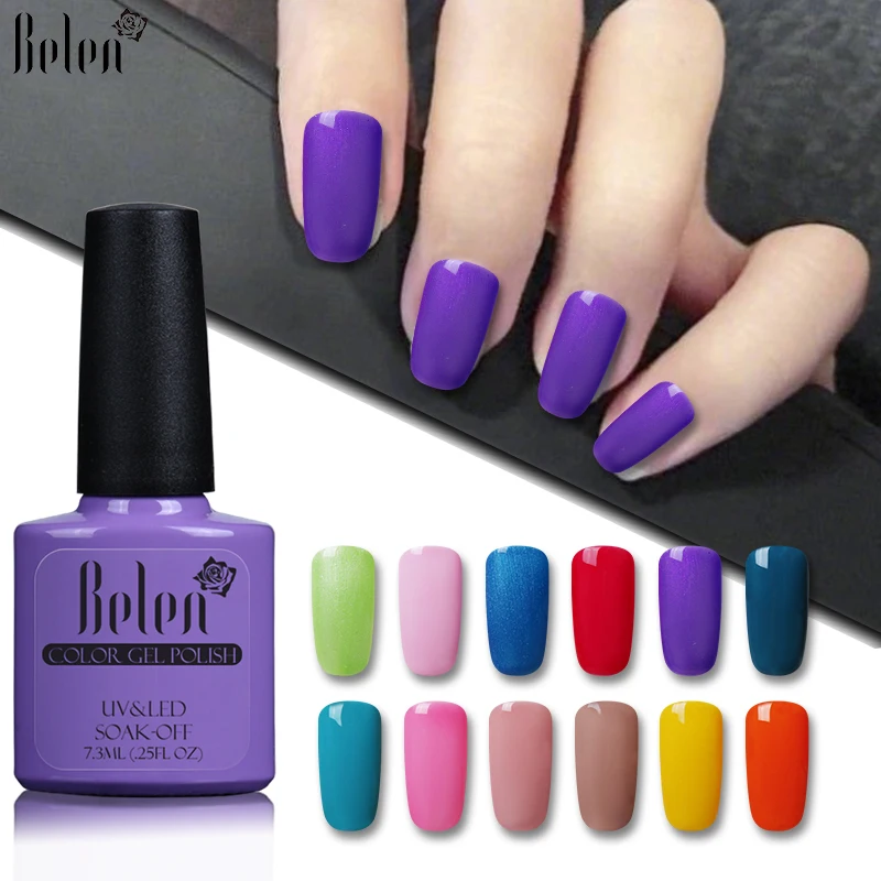 

Belen 7.3ML UV LED 79 Colors Pure Long Lasting Gel Nail Polish Varnish Soak Off UV LED Gel Nail Polish Semi Permanent Gel-Lacque