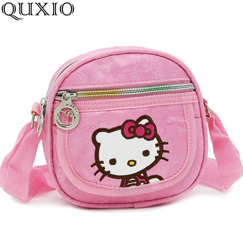 

Girls Cartoon Bag Pink Hello Kitty Women Messenger Bags lovely Nylon Canvas Crossbody Bag for Girls Children Birthday Gift TS890