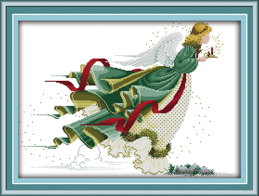 Светильник Angel of cross stitch kit для женщин 14ct 11ct холст с принтом и вышитыми бусинами