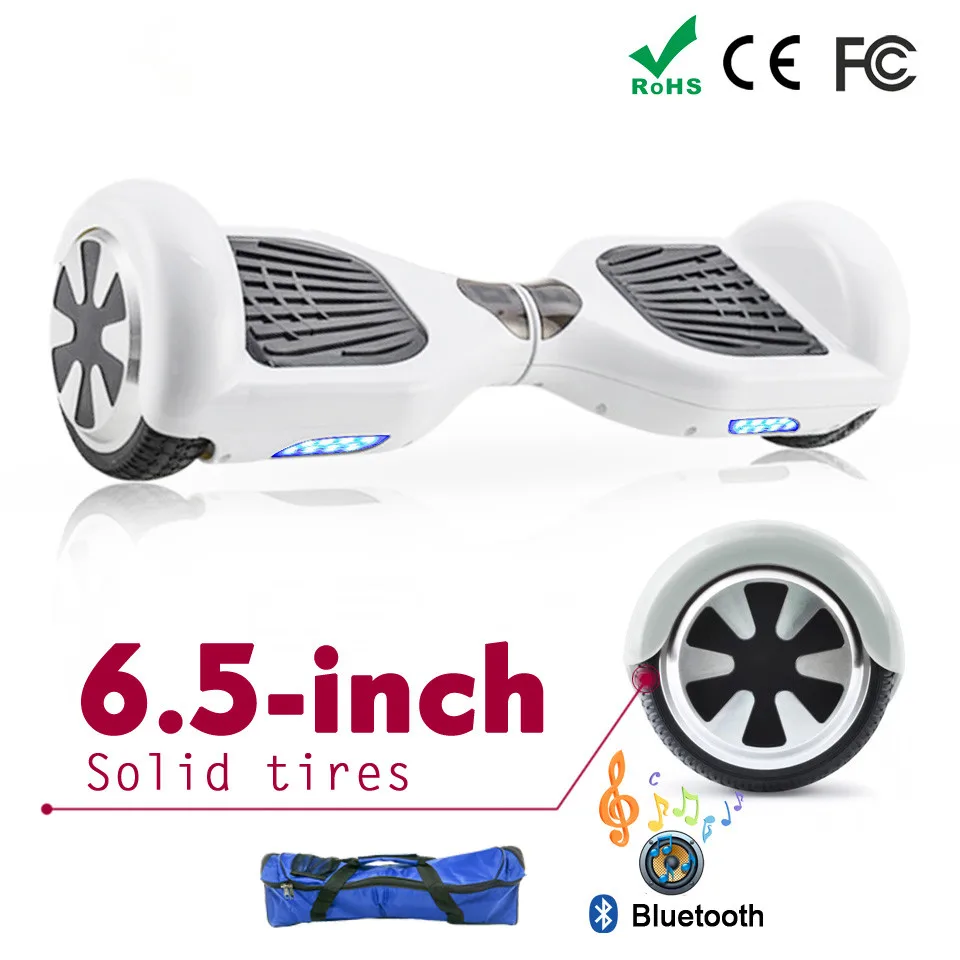 White Hoverboard Scooter Electric Moped 2 Wheel Balance Board Electric Skateboard Wheels Hoverboard 6.5 8 10 Inch