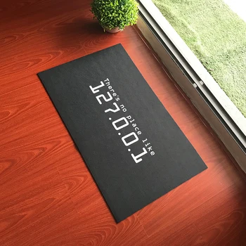 

There's No Place Like 127.0.0.1 Funny Doormat for Entrance Door Your Home's Network IP Address Footmat Rugs for Indoor