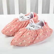 1 пара утолщенных многоразовых эластичных чехлов для обуви; Домашние Противоскользящие тапочки для студентов; машинная комната с Фламинго; пыленепроницаемые Чехлы для ног