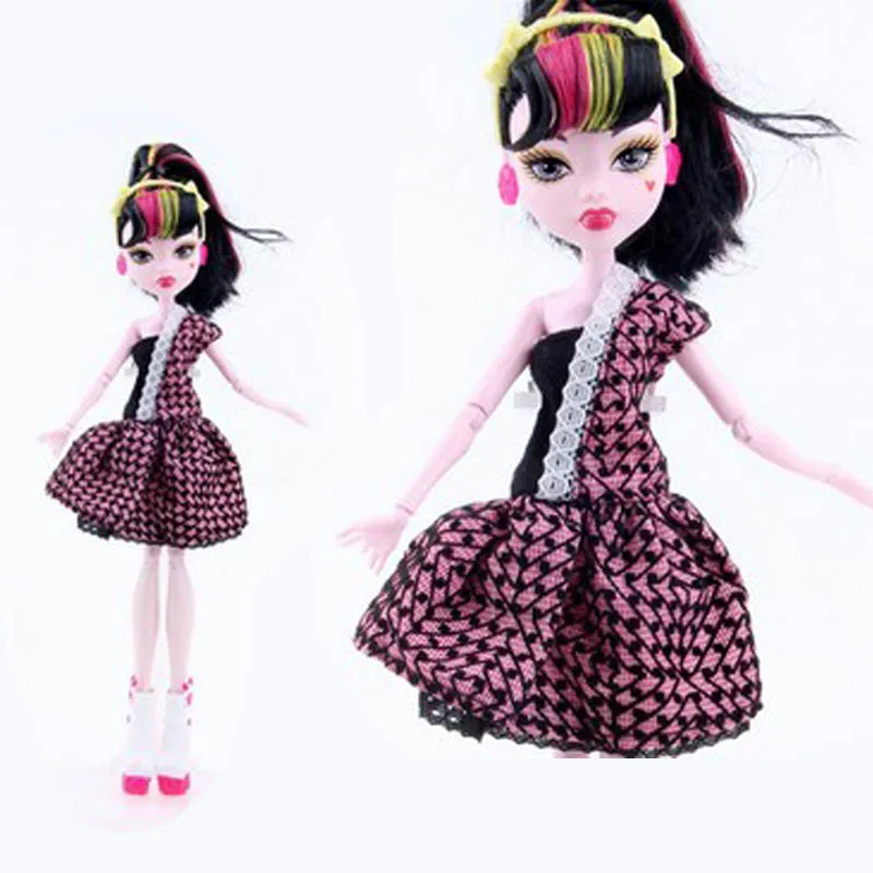 7 шт./лот, модная одежда, платья для куклы Monster High, платья для вечеринок, Vestidos, Повседневная Одежда для куклы детские игрушки Monster High