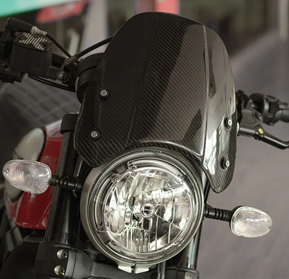 Защита для ветрового экрана мотоцикла из углеродного волокна Ducati Scrambler 2015 2016 2017