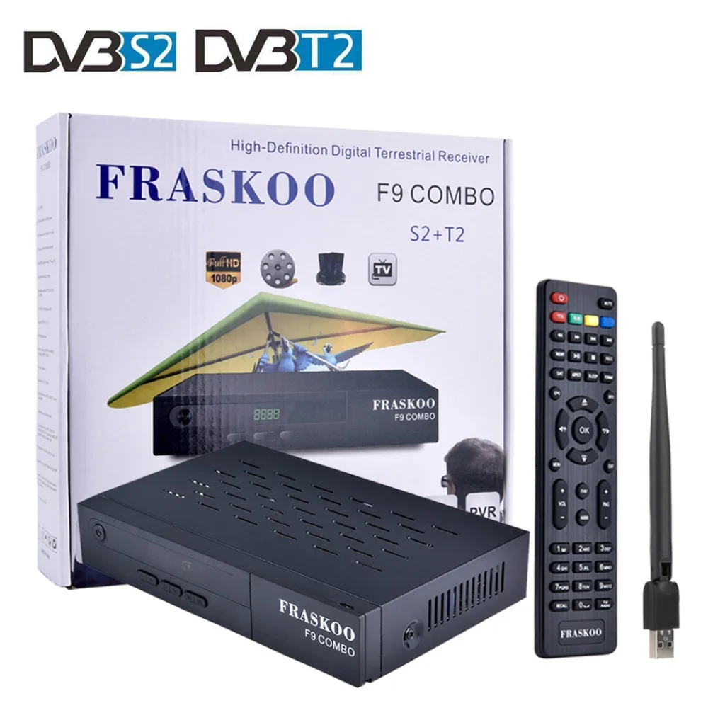 Fraskoo F9 спутниковый ресивер декодер приемника DVB-T2 HD цифровой DVB-S2 ТВ тюнер Поддержка Cccam Newcam Полный 1080 P + USB Wi-Fi