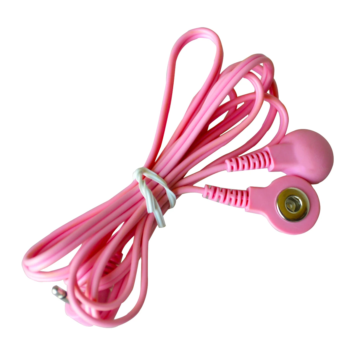 2Pcs/Pack DC Head 2.5mm 2 in 1 Electrode Wires Connecting Cables For Digital TENS Machine Massager Color Pink