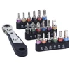 19Pcs Portable Magnetic Wrench S2 Screwdriver Bits Set 1/4