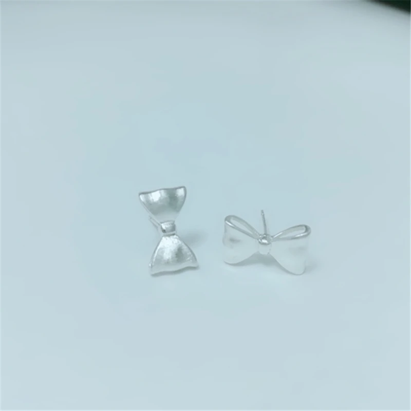

New Arrival 100% 925 Sterling Silver Hypoallergenic Bow Stud Earrings For Women Wedding Gift female Brincos Bijoux