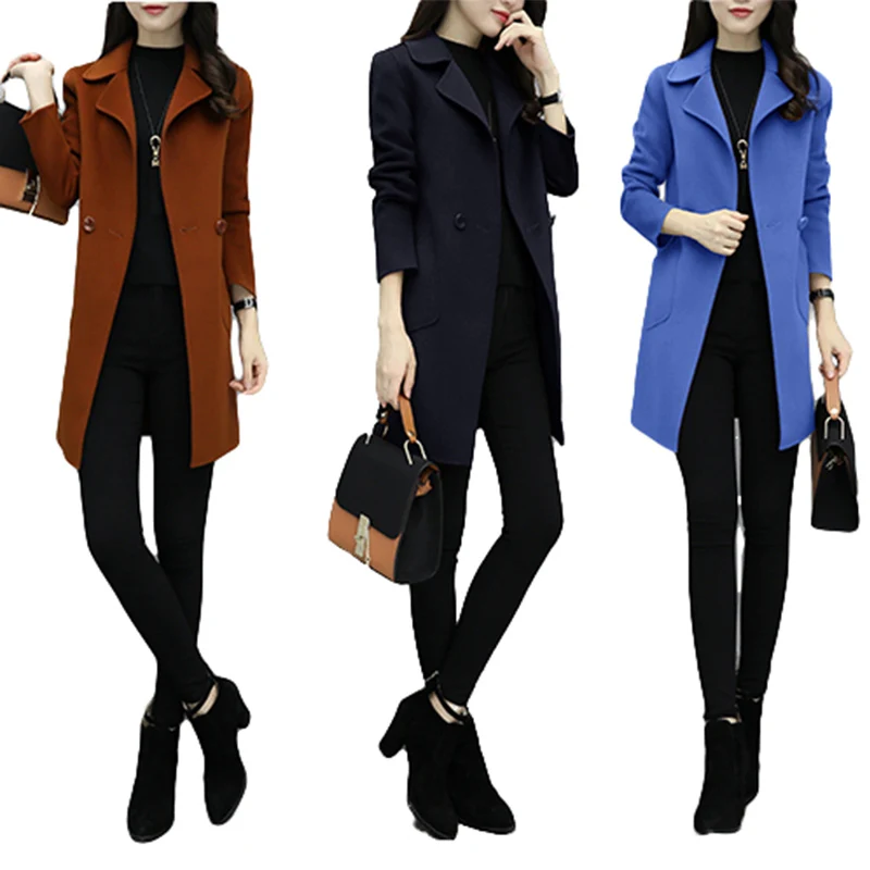 VogorSean зимняя женская Шерстяные пиджаки куртка 2018 высокое качество Slim Fit Мода