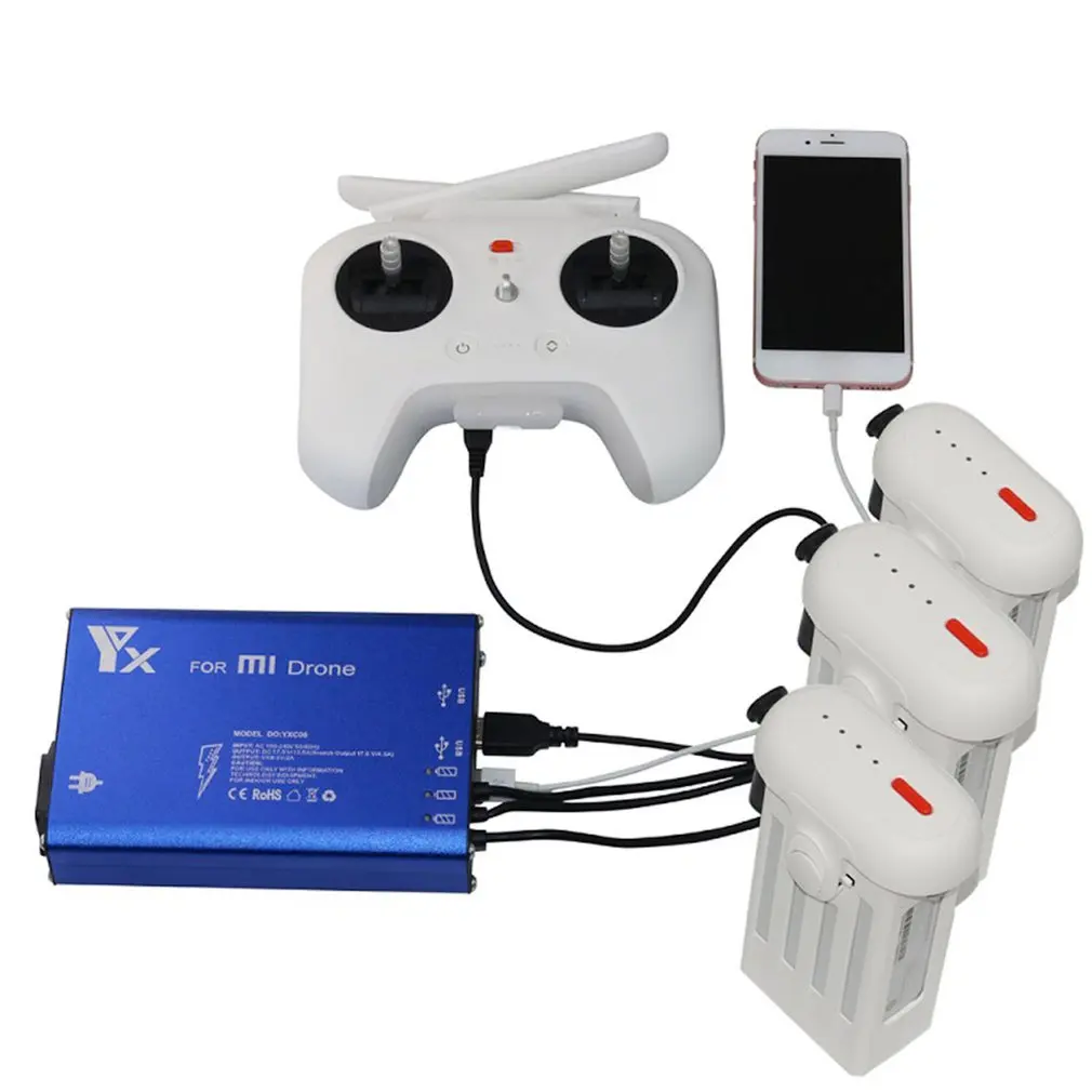 

LeadingStar Charger RC Quadcopter 4k Camera Spare Parts 3 in 1 Battery and Transmitter Charger for Xiaomi Drone ZK30