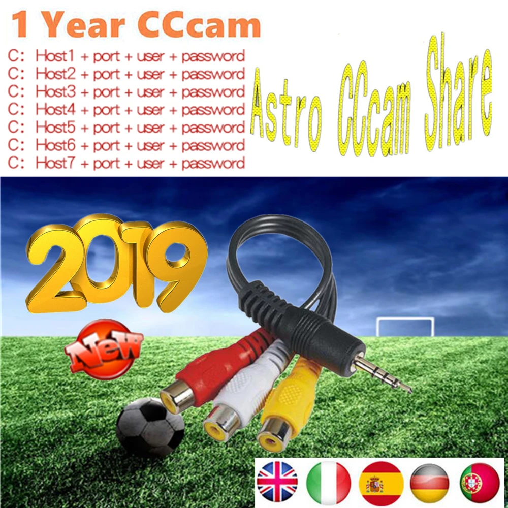 

1 year Europe 7 Clines CCCAM Europe Spain Germany for DVB S2 V7S HD,V8 NOVA,V9 SUPER Full HD satellite TV receiver set top boxes