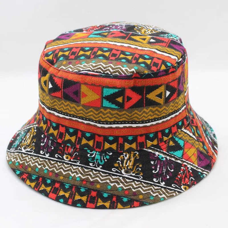 

2018 New Fashion Summer Beach Flower Canvas Boonie Fisherman Hats Fisherman Panama Cap Bob Chapeau Cotton Bucket Hat Men Hip Hop