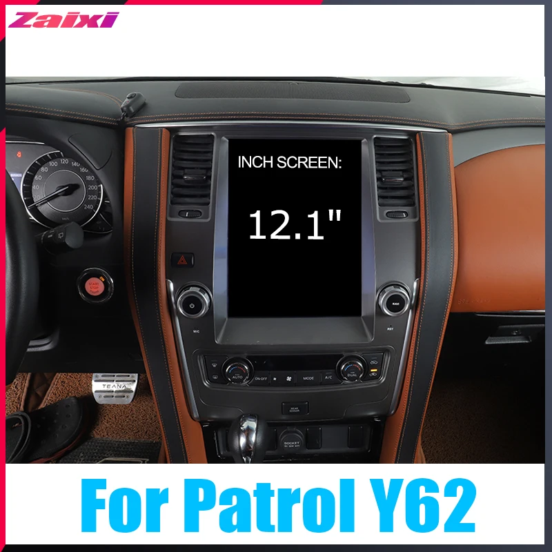 ZaiXi мультимедиа для Android gps для Nissan Patrol Y62 2010~ радио вертикальный автомобильный сенсорный экран в стиле Tesla экран радио видео USB dab