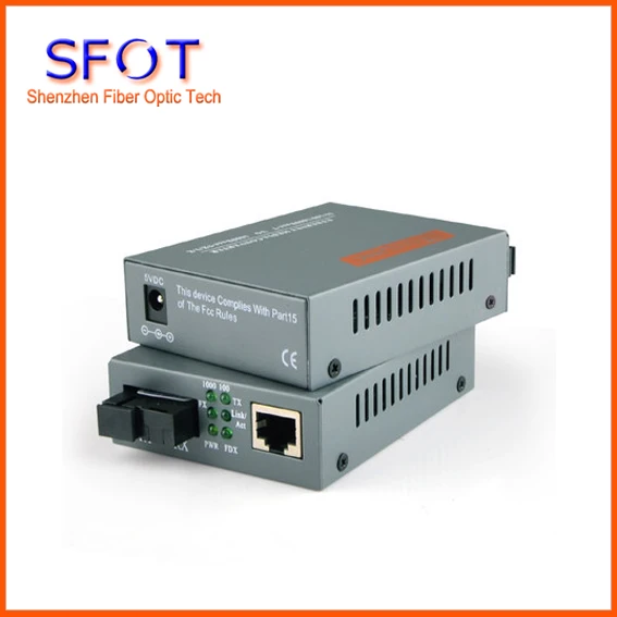 

Gigabit Fiber Optical Media Converter 1000Mbps Single Mode Single Fiber SC Port 20KM, 1 Pair