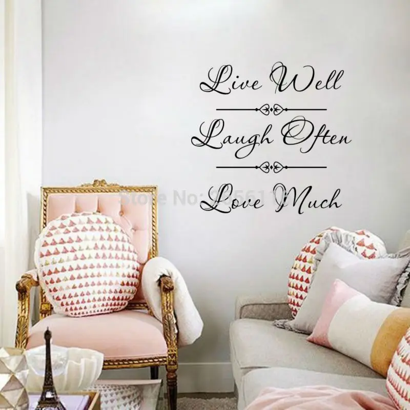 Classical Life Quotes Wall Mural Decals Live Well Laugh Often Love Much