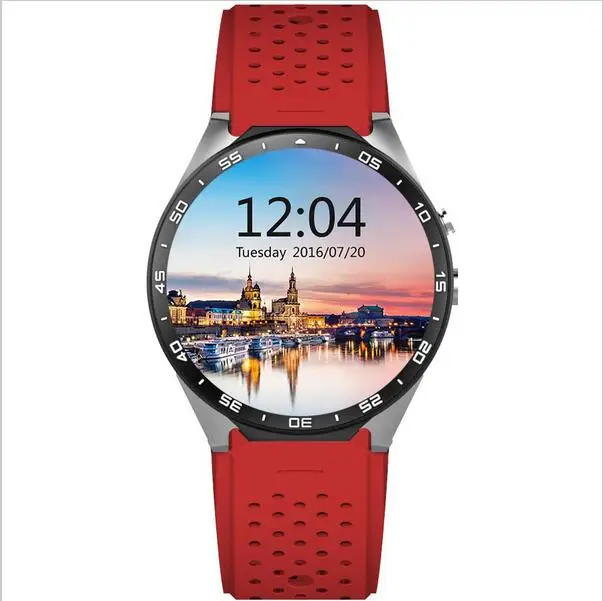 Умные часы WQ KW88, gps, Android, умные часы с 3g WIfi, 2MP камерой, Android 5,1, MTK6580, процессор, 1,39 дюймов, умные часы, Android - Цвет: Red