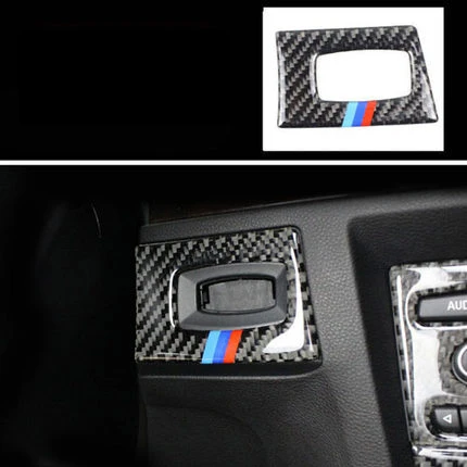 Yootobo для BMW E90 E92 E93 углеродного волокна фар переключатели декоративная рамка Накладка для украшения приборной панели литья Стикеры - Название цвета: Белый
