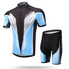 XINTOWN одежда для велоспорта Ropa Ciclismo короткий рукав Велоспорт Джерси нагрудник шорты синий велосипед спортивные майки Jerseys