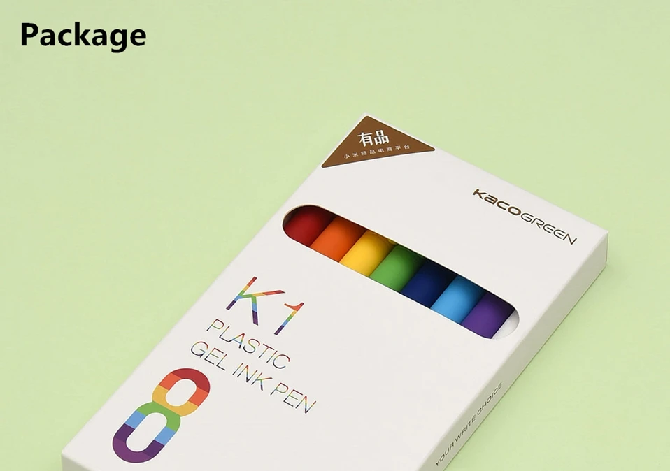 Newest 8 pcs  box  Xiaomi Mijia Youpin Kaco K1 gel pen with black 0.5 neutral pen Colorful colors black refill smooth writing (6)