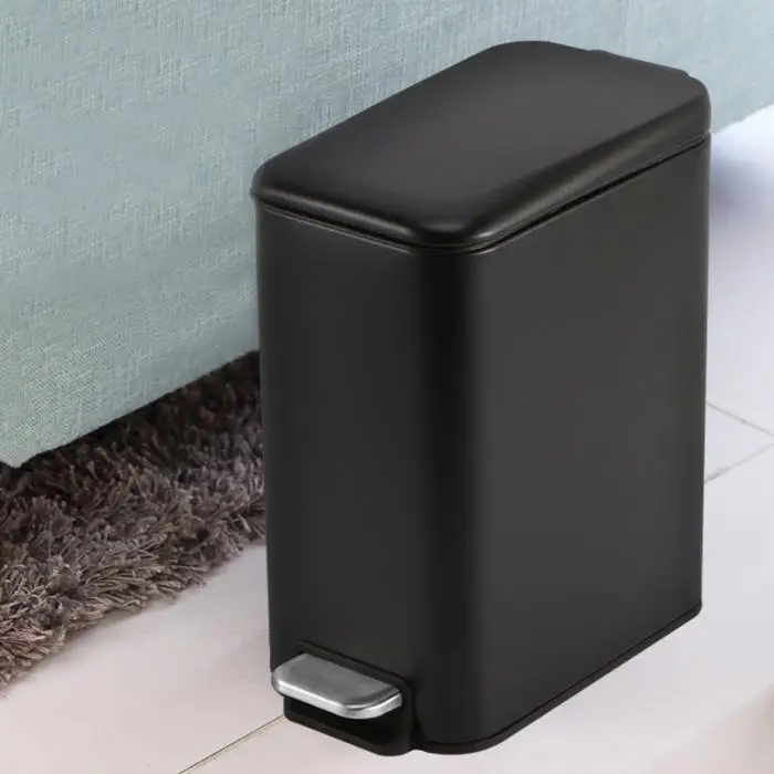 Newly 5L Rectangular Small Stainless Steel Step Trash Can Wastebasket Garbage Container Bin for Bathroom GHS99