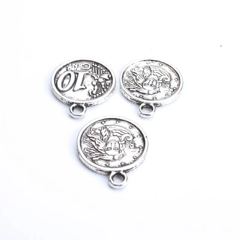 10pc-lot-23mm-money-Charms-Antique-Silver-Tone-2-Sided-too-Cute-for-diy-charms-necklace