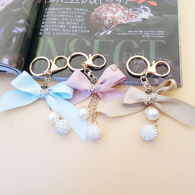 

ZIRIS Fashion Key Chain Keychain with Bow Knot Alloy Jewelry For Women Girl Bag Car Key Ring Holder Charms Accessory