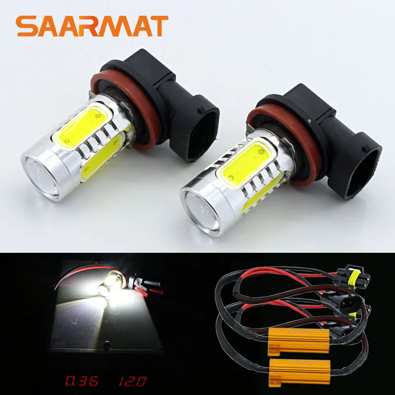 

Pair White H11 H8 H9 XBD Chip Fog Light DRL LED Bulbs + Error Free Decoders For Mercedes W211 W212 W164 W221