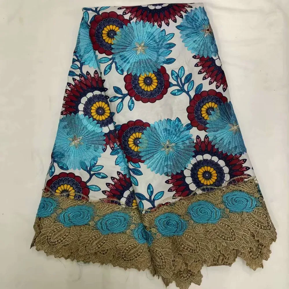 

african print block dutch wax lace fabric 100 cotton High quality african Nigeria embroidery Hollandais wax lace fabrics!OT-4177
