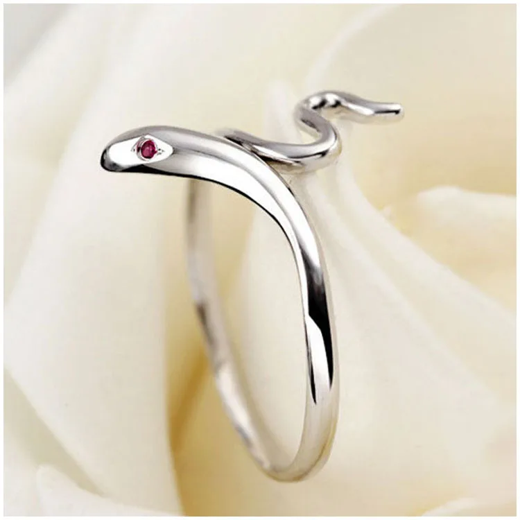 

Fashion Plated silver Opening Adjustable Animal Ring Valentine's Day gift Style 05-Snake