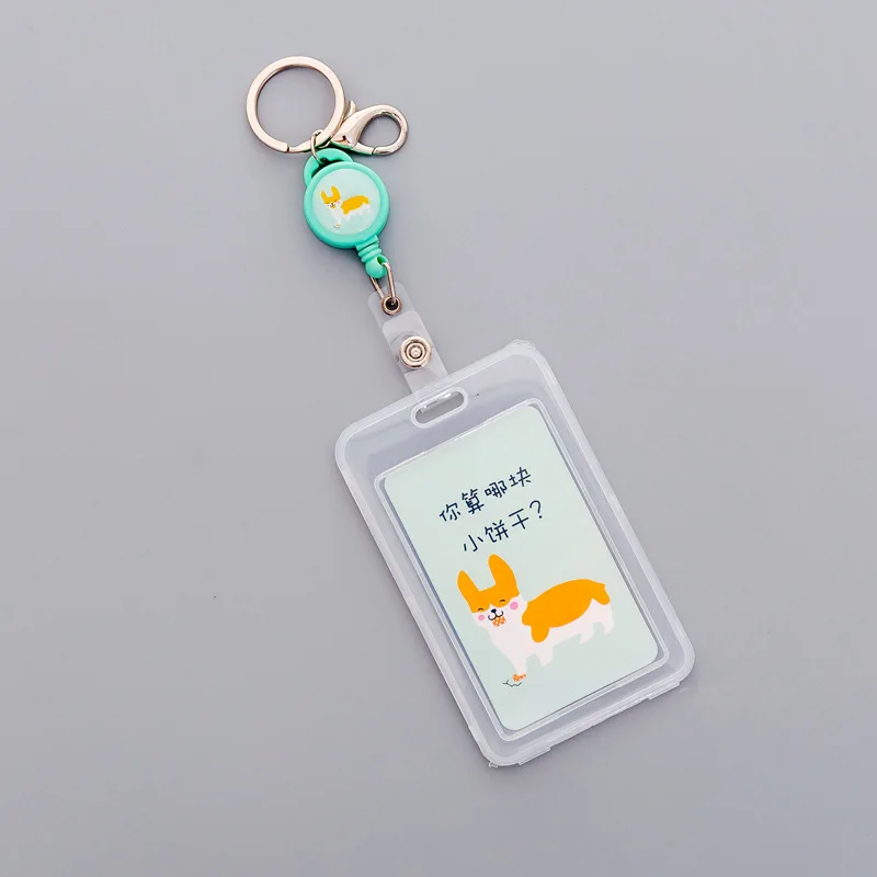 Kawaii Unicorn dog Magic Matrix Retractable Badge Card Holder Nurse Doctor Exhibition Pull Key ID Name Card Badge Holder - Цвет: 10