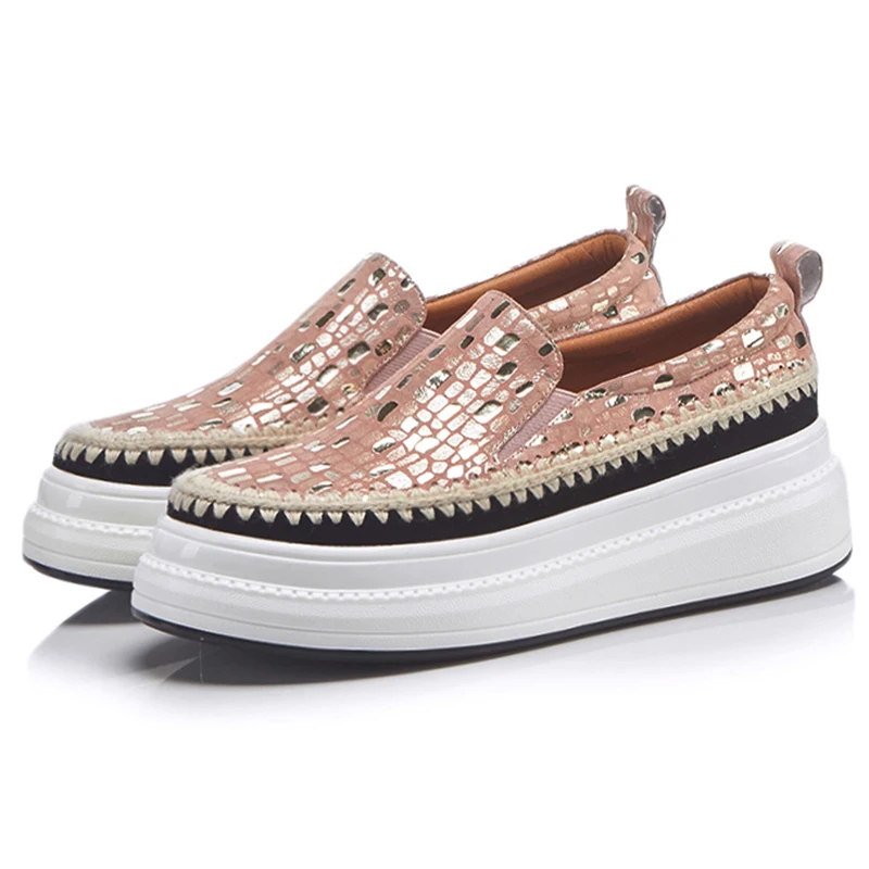 

Spring and autumn new leather handmade custom platform shoes fashion street fashion casual shoes.