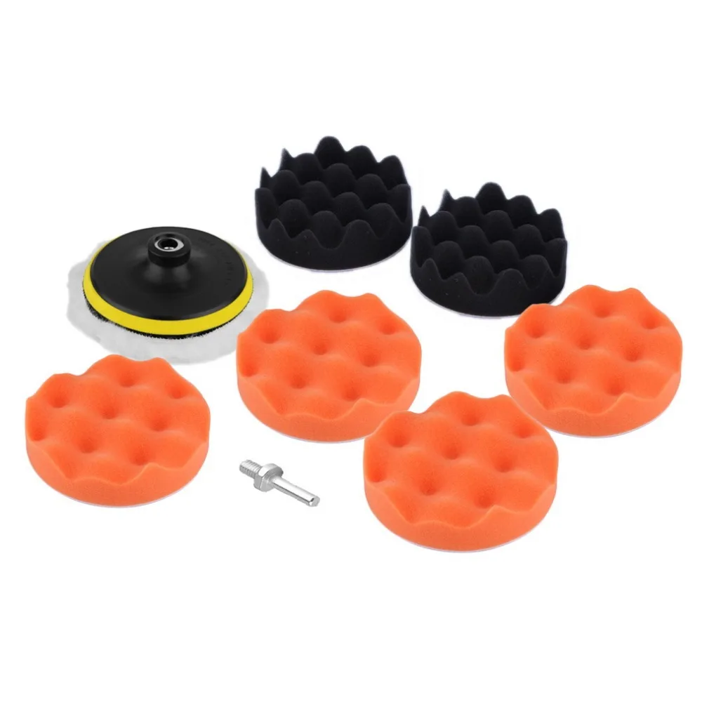 9pcs 4 inch Polishing Sponge Pad M10 Drill Adapter Kit For Car Auto