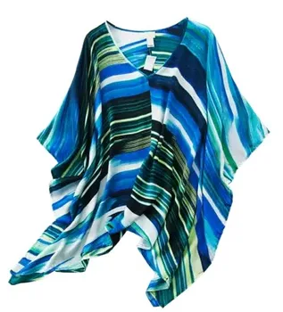 

Silky satin mulberry silk ribbon silk striped v-neck baggy T-shirt.