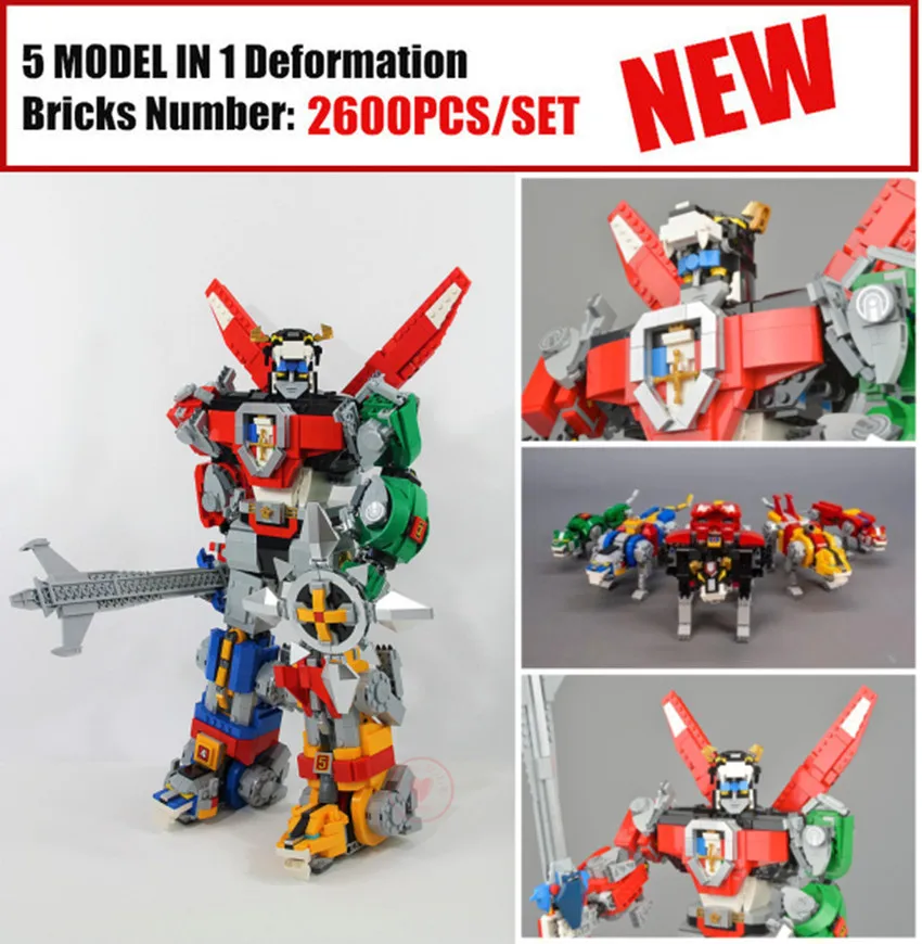 

New Deformation ideas robot fit Voltron Defender of the Universe technic Building Blocks Bricks 21311 diy Toy kid gift