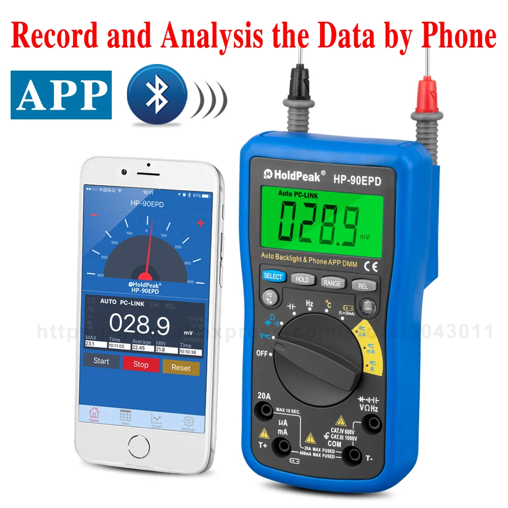 DC/AC мобильное приложение Многофункциональный интеллектуальный цифровой мультиметр Bluetooth удаленный Интернет+ инструмент Автоматический диапазон измерительные инструменты