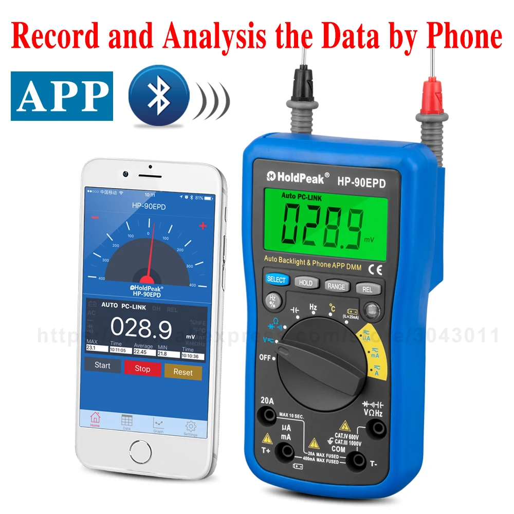 DC AC Mobile APP Multifunction Intelligent Digital Multimeter Bluetooth Remote Internet font b instrument b font