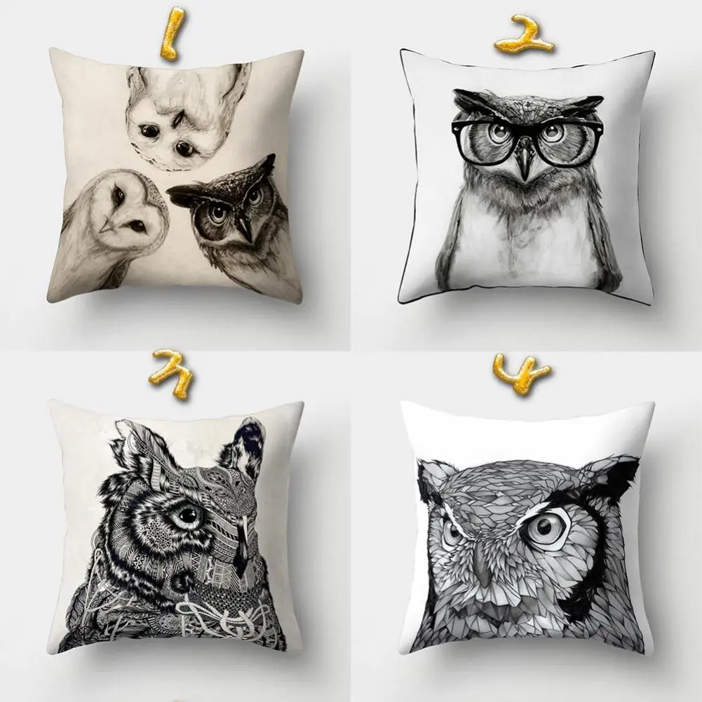 New Arrival Cute Owl Animal Pillow Case Square Shape Cover ...