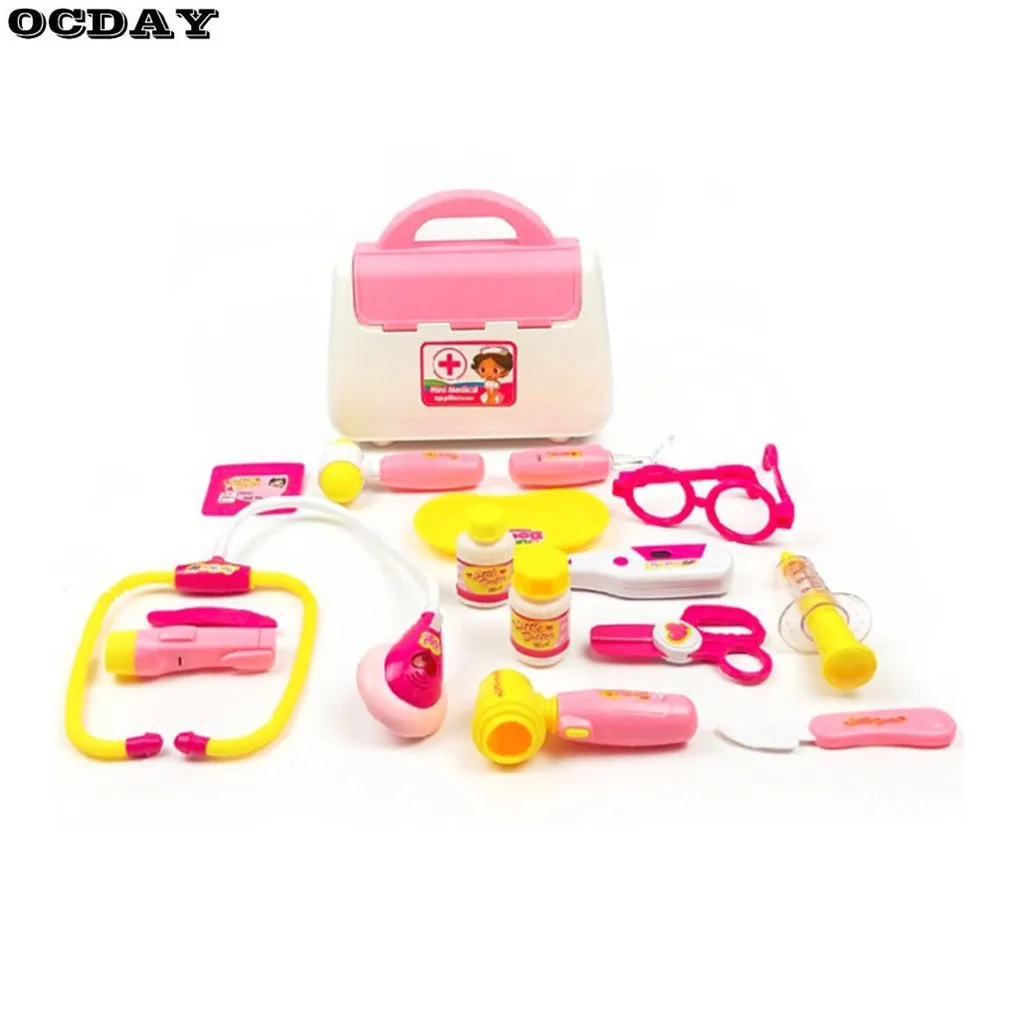 

15PCS Pretend Doctor Nurse Medical Case Role Play Set Kids Early Education Toy Birthday Gifts With Light&Sound Pretend Tool Toys