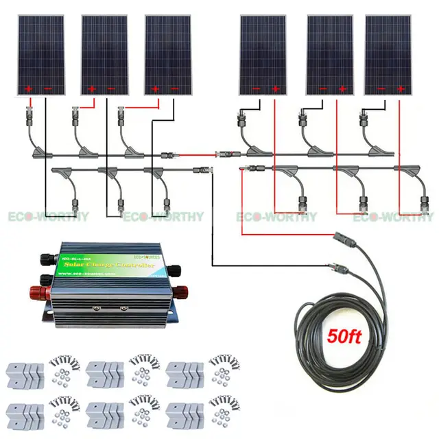 Us 120099 900w 24v Off Grid Solar System Kit 6x 150w Panel 45a Solar Charging Controller In Alternative Energy Generators From Home Improvement On