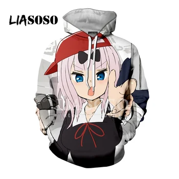 

LIASOSO 3D Print Women Men Anime Kaguya-sama Love Is War Hooded Hoodies Sweatshirts Pullover Harajuku Hip Hop Top X2453