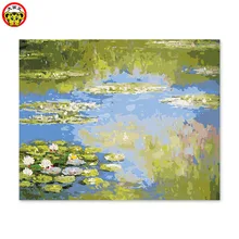 Картина по номерам художественная краска по номерам Monet водяная Лилия знаменитая картина собственного цвета DIY Ручная Liantang летнее впечатление