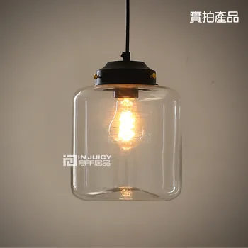 

RH LOFT Edison Candy Jar Glass Pendant Light Clear/Antique Brass Droplight Restaurant Balcony Gallery Corridor